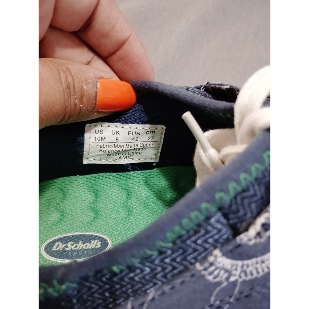 Dr Scholls JAMIE Sneakers Blue Comfort 10M Massaging Gel Insoles Preppy Athletic - Picture 9 of 9